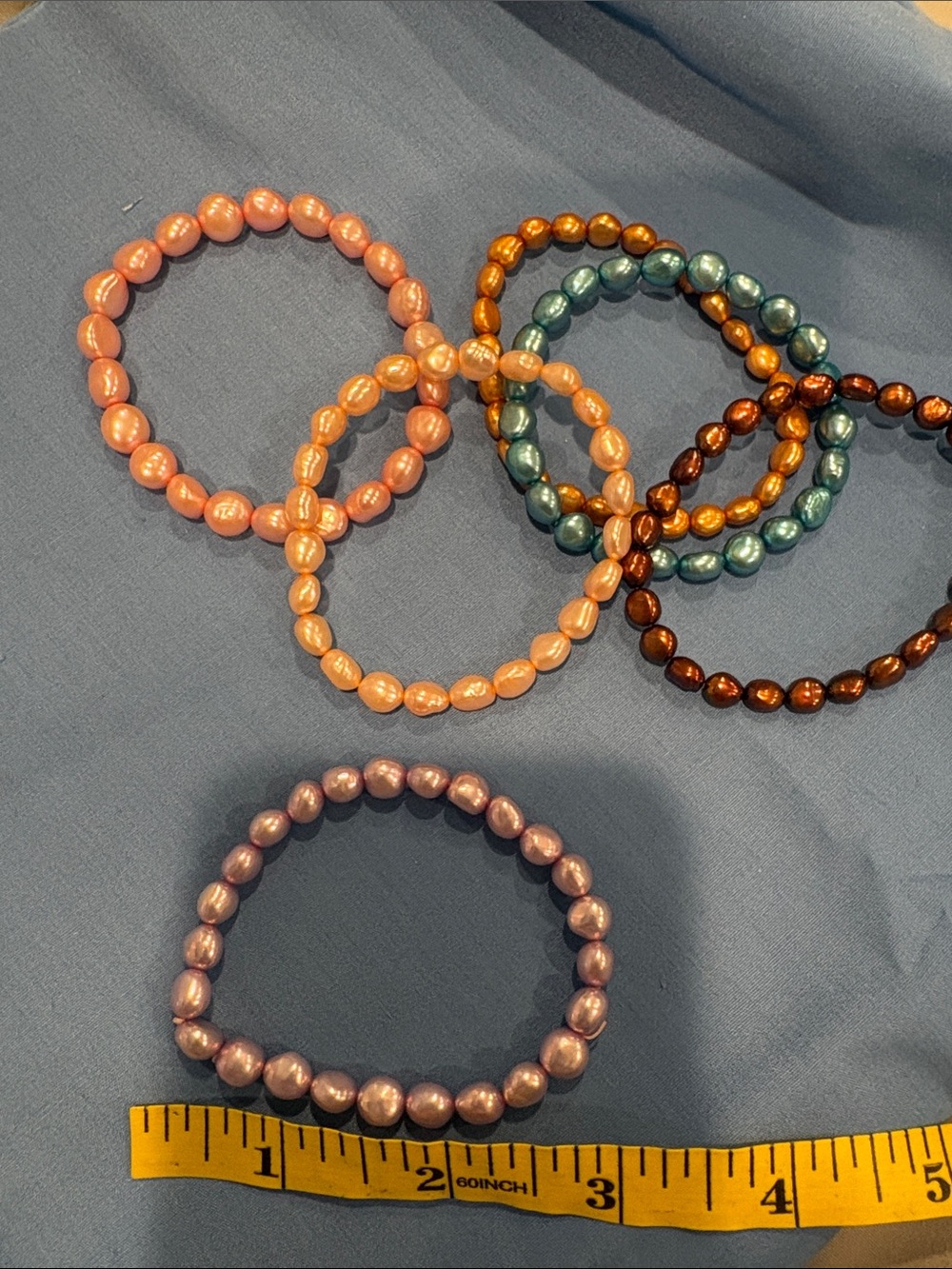 Set of 6 Genuine Honora Pearl Beaded Stretch Bracelets - Multicolor - Picture 3 of 4